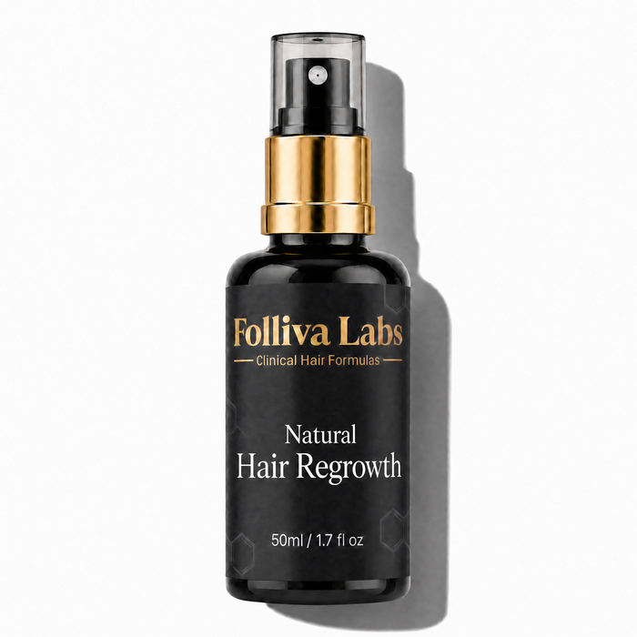 Natural Hair Regrowth Serum by Folliva Labs — caffeine and rosemary scalp serum, 50 ml bottle